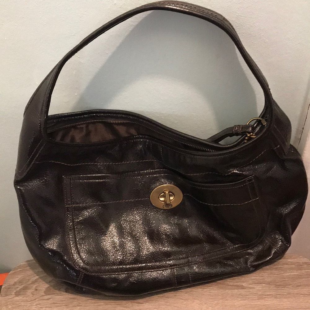 Coach Ergo Brown Patent Leather Bag